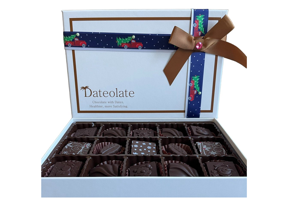 Holiday and Christmas Chocolate- Low Calorie, Gluten Free, All Natural, No Sugar Rush