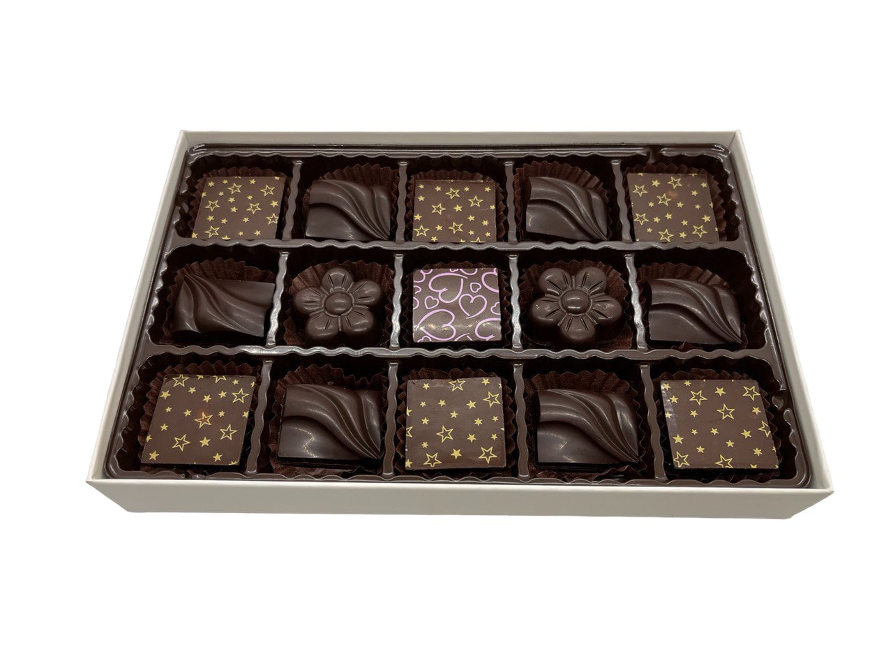 Mother's Day Dateolate Box 15 Pc - Low Calorie, Gluten Free, All Natural Filling , No Sugar Rush