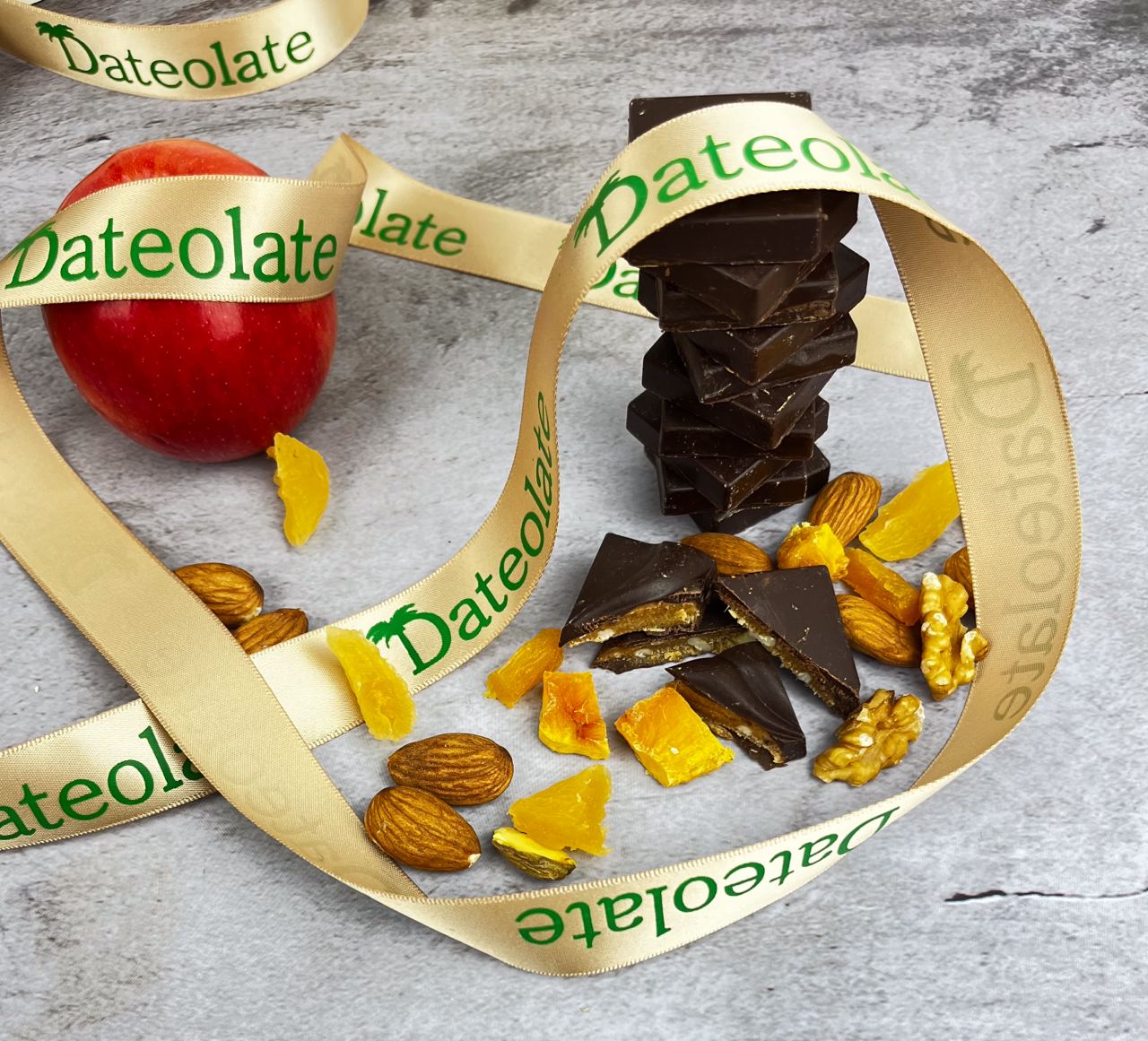 3-Pouch Bag of Dateolate – A Premium Chocolate Experience - All Natural filling - Dairy Free, Gluten Free - Koher