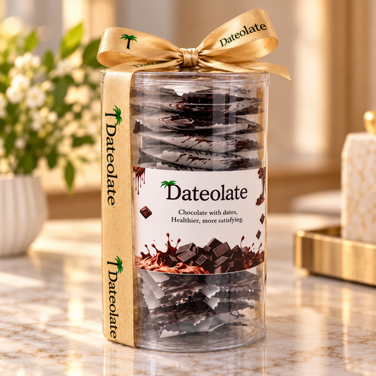 Individual Wrapped Dateolate , 14 pc. Low Calorie, Gluten Free, Natural Filling, No Sugar Rush, Kosher