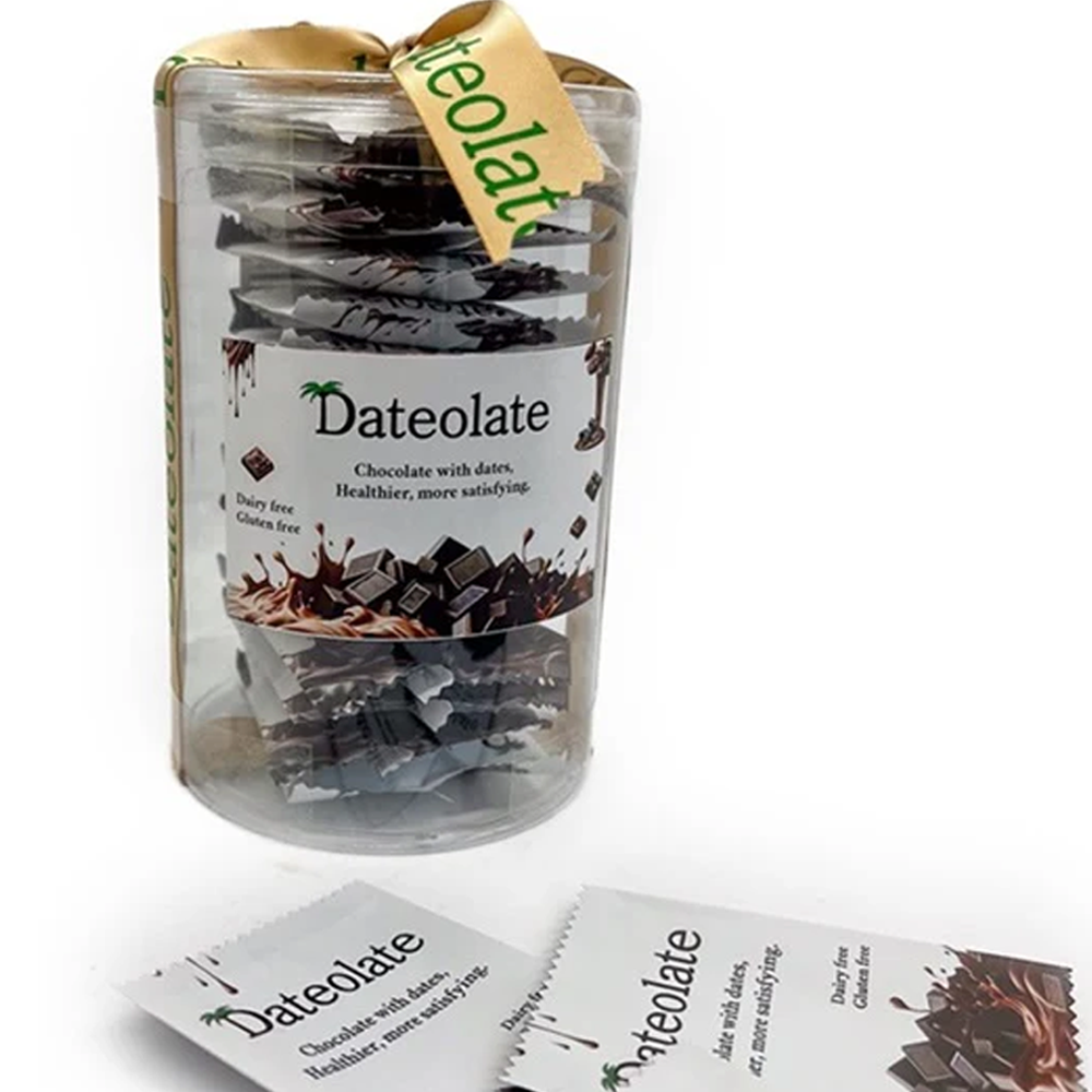 Individual Wrapped Dateolate , 15 pc. Low Calorie, Gluten Free, Natural Filling, No Sugar Rush, Kosher