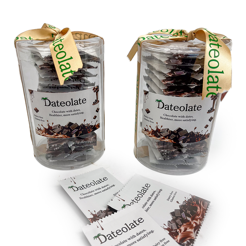 2 Pack - Individual  Wrapped Dateolate , 2*15pc. All Natural Filling, Dairy Free ,Gluten Free, Kosher