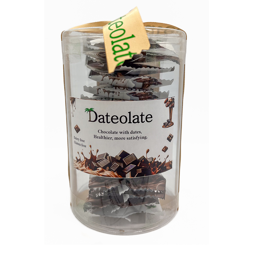 Individual Wrapped Dateolate , 15 pc. Low Calorie, Gluten Free, Natural Filling, No Sugar Rush, Kosher