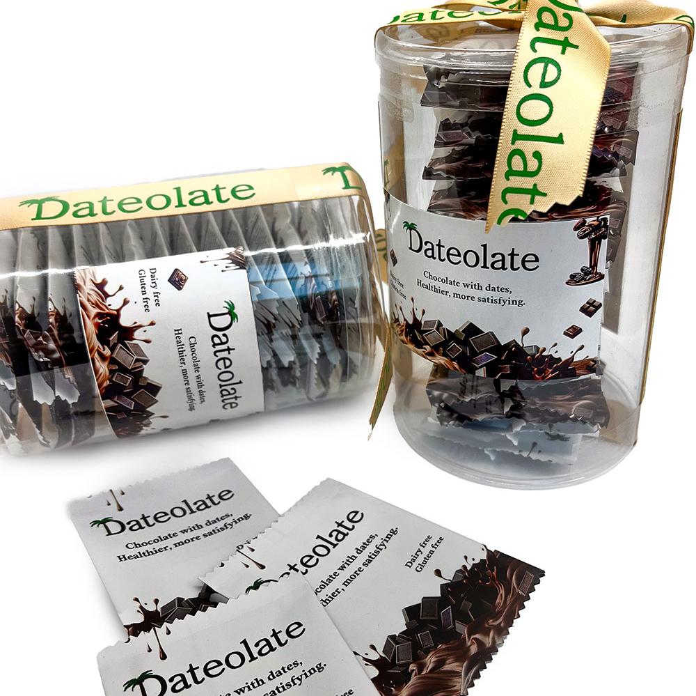 2 Pack - Individual  Wrapped Dateolate , 2*15pc. All Natural Filling, Dairy Free ,Gluten Free, Kosher