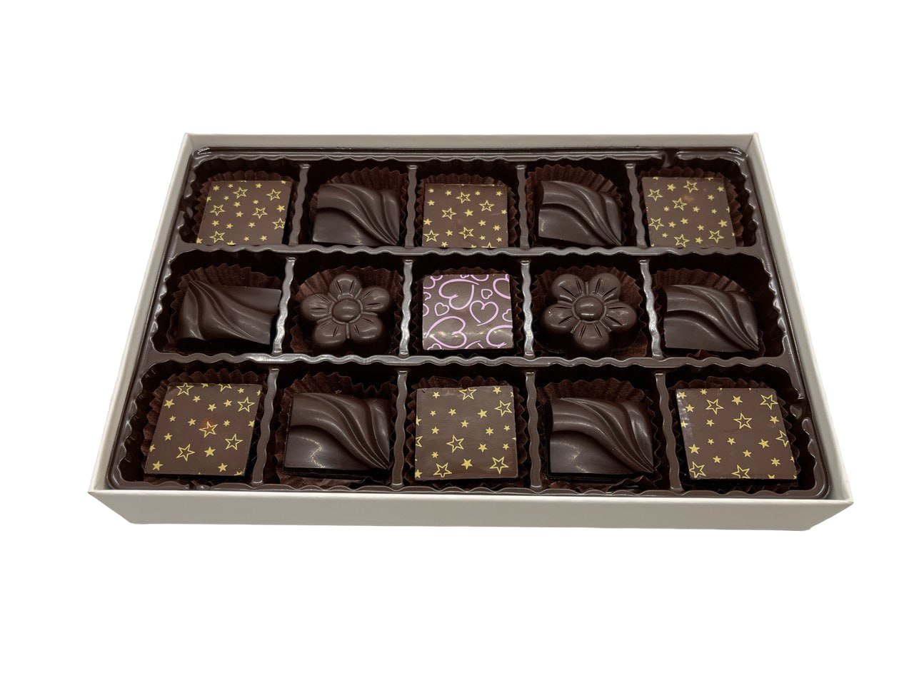 Mother's Day Dateolate Box  15 Pc - Low Calorie, Gluten Free, All Natural Filling , No Sugar Rush