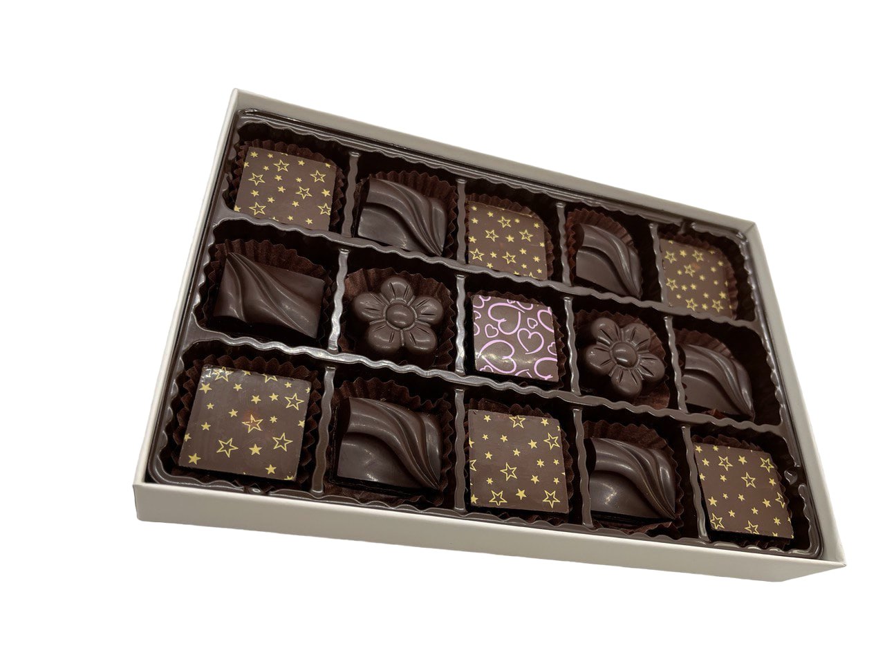 Mother's Day Dateolate Box  15 Pc - Low Calorie, Gluten Free, All Natural Filling , No Sugar Rush